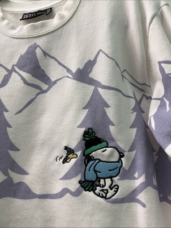 Peanuts Sweaters - Peanuts x Aeropostale EUC crewneck soft microfleece sweater with raw hem
